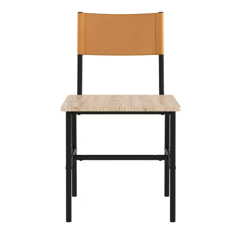 2pk Boulevard Caf Dining Chairs Metal and Faux Leather - Sauder