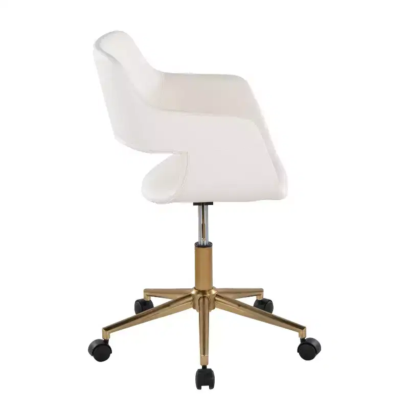 LumiSource Margarite Task Chair Gold/White PU