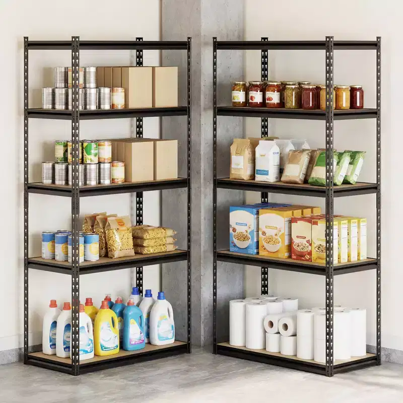 Gymax 2PCS 5-Tier Garage Shelving Unit 2200 LBS Heavy Duty Metal Storage Shelves