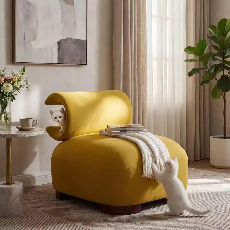 Christopher Knight Home Madison Modern Fabric Upholstered Armless Accent Chair with Sculpted Rolled Back