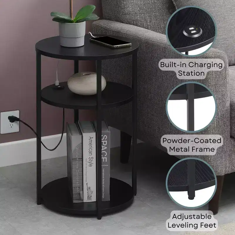 Breighton Home Samuel 3 Tier End Accent Table
