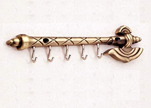 BAHUBALI Key Stand Key Holder For Home & Office (Genuine)| Antique Brass Key Holder (19 X 4 CM, zinc) (Genuine)