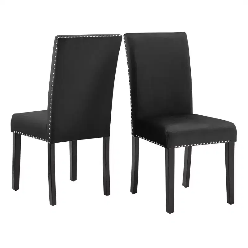 Banforth Nailhead Velvet Upholstered Chairs (Set of 2) - iNSPIREQ