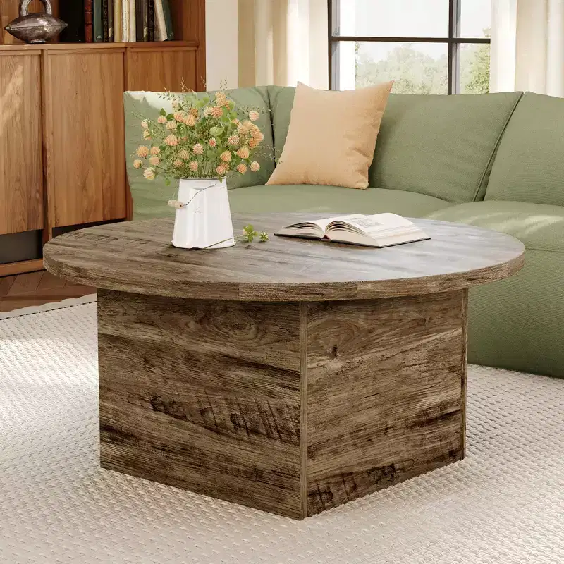 Coffee Table, Modern Engineered Wood Center Coffee Tables for Living Room, Home Office Wooden Farmhouse Rustic Cocktail Tea Accent Table