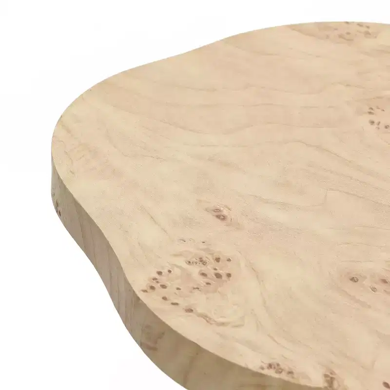 LuxenHome Burl Wood Finish Manufactured Wood 19.3-Inch Tall Side Table with Irregular Shape Top Brown