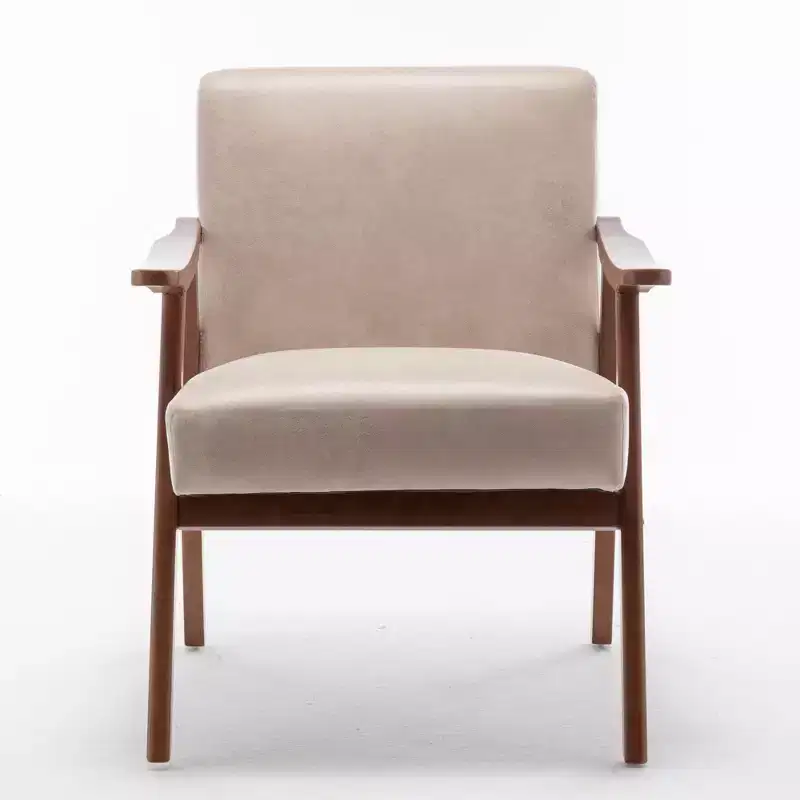 Mid-Century Velvet Accent Chair for Living Room