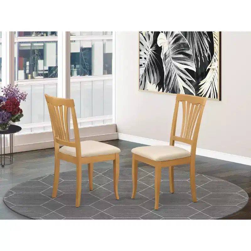 HomeStock Country Cottage Avon Dining Chair with Wood Seat - Set of 2
