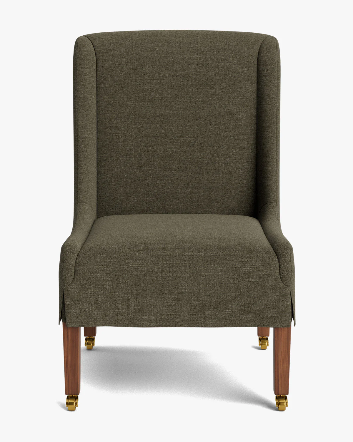 Classic Upholstered Dining Chair with Tailored Skirt & High Back for Dining Room