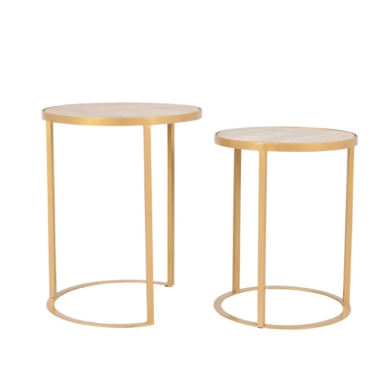 Natural Wood And Iron Nesting Accent Tables (Set of 2) by East at Main