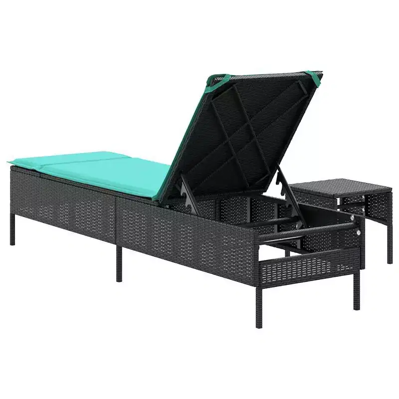 vidaXL Patio Sun Lounger PE rattan Single Multi-Position Backrest