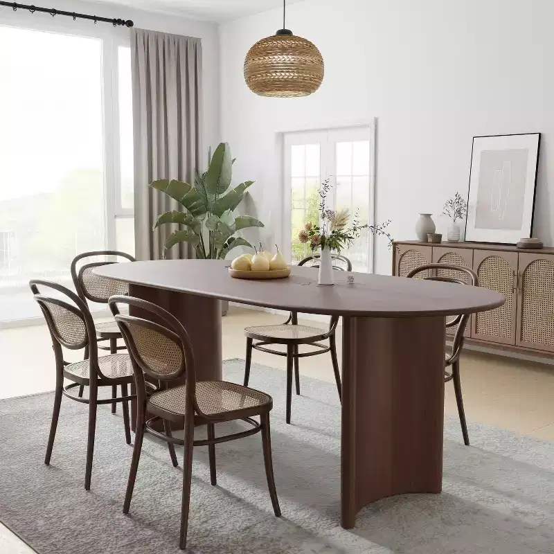 PexFix Haiden Oval 67x33.5 Dining Table Solid Wood Kitchen Tables
