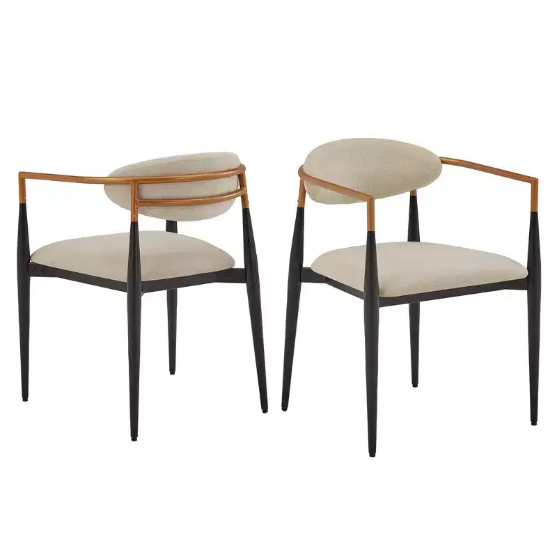 Merced Mid-century Modern Dining Chair with Two-tone Copper & Black Finish (Set of 2) - iNSPIREQ