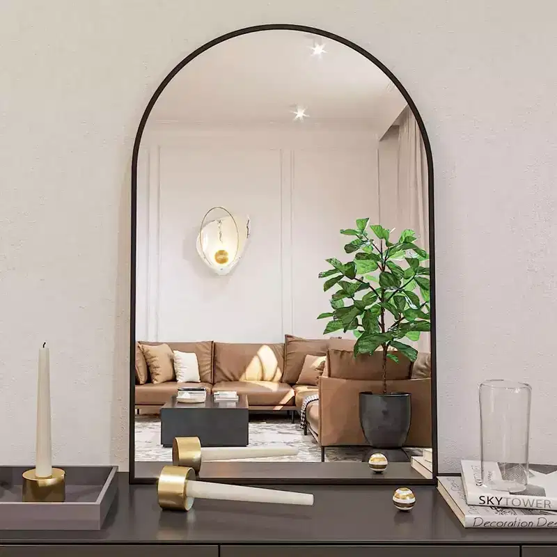 GDFStudio Achara Modern Aluminium Arched Bathroom Wall Mirror