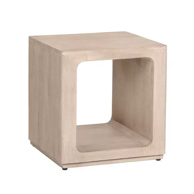Crestview Collection Square Tan Solid Wood Accent_End Table