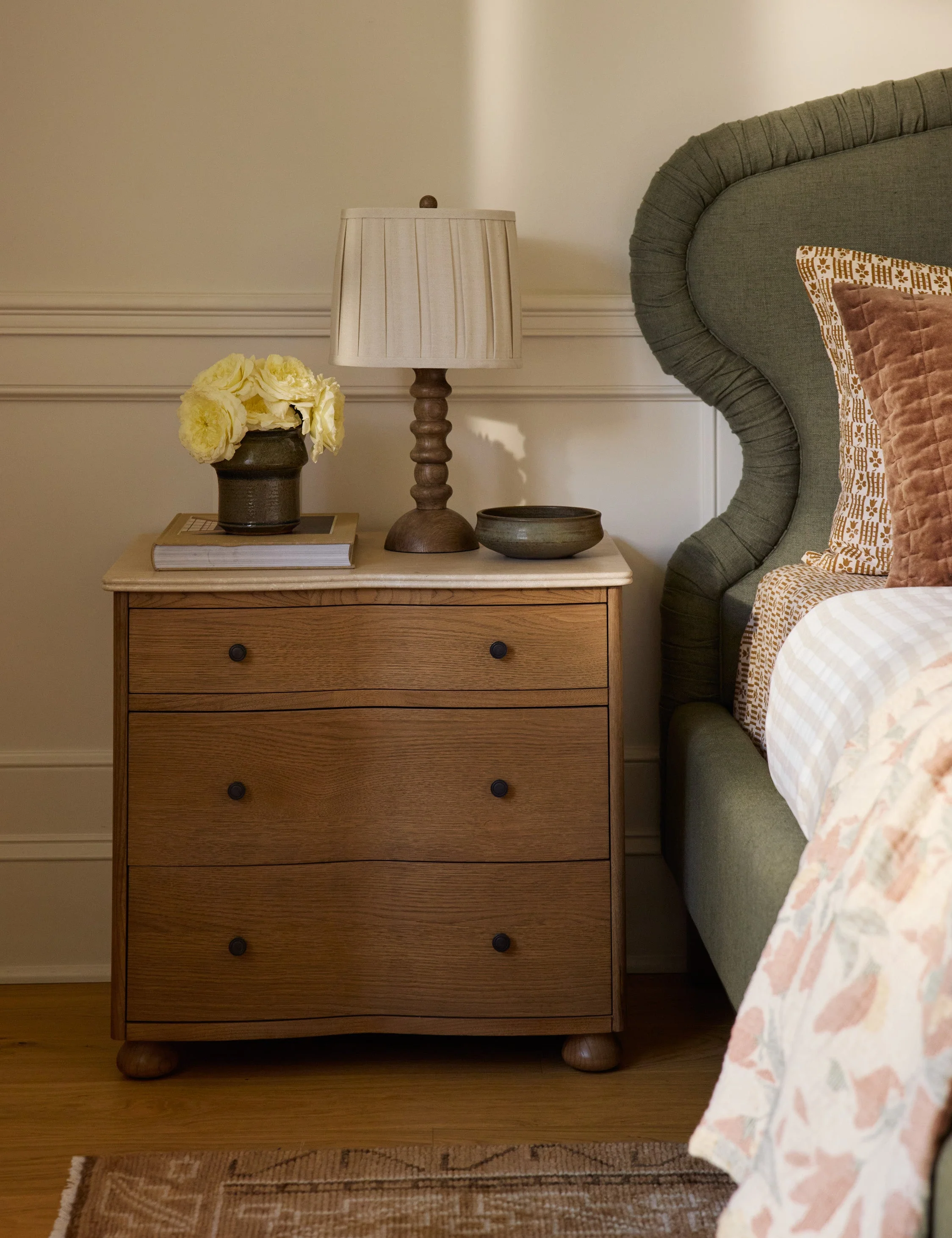 Nightstand -This bedside table is a refined reimagining of the classic bedside table, while also providing ample storage space.