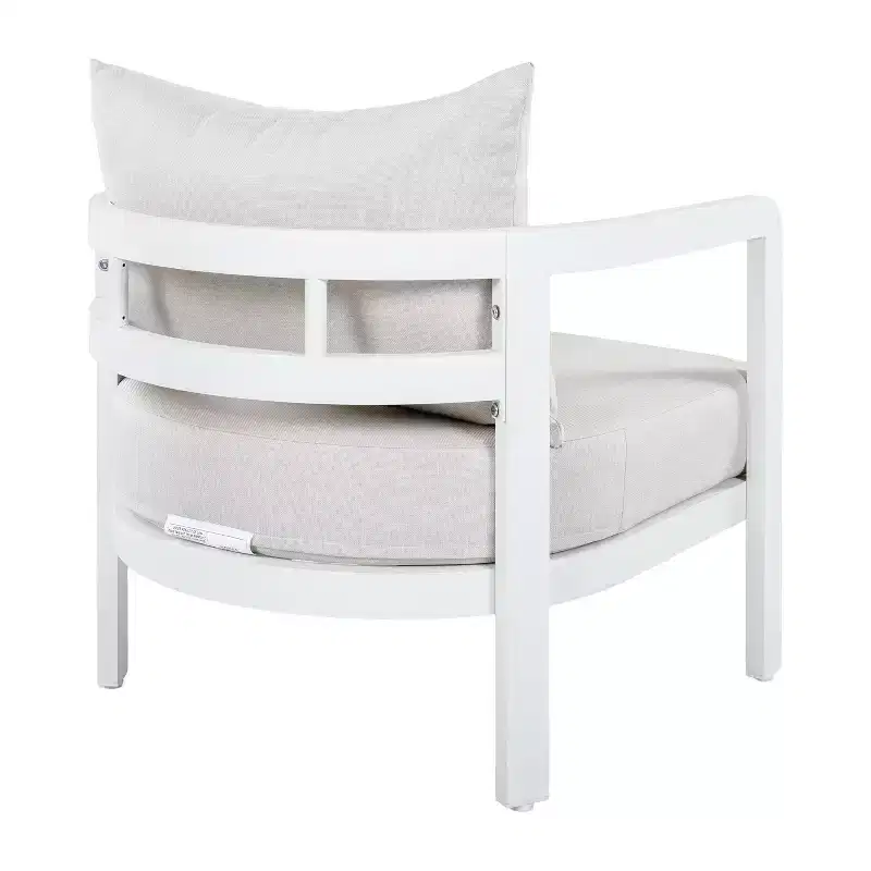 Christopher Knight Home Rosa Modern Aluminium Patio Accent Chairs with Curved Backrest and Cushion (Set of 2)