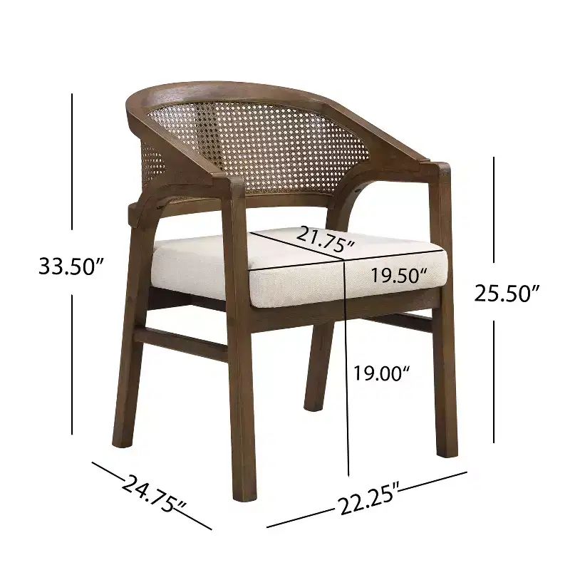 Christopher Knight Home Keira 7 Piece Modern Rattan and Rubberwood Upholstered Dining Set