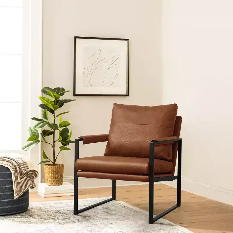 Subrtex Upholstered Modern Accent Chair with Metal Frame