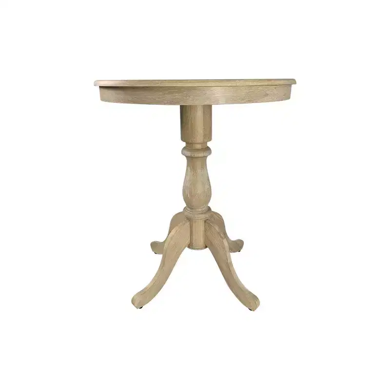 Carolina Living Salem Round Pedestal Bar Table Natural Driftwood
