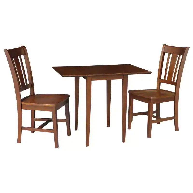 International Concepts Small Dual Drop Leaf Dining Table with 2 San Remo Splat