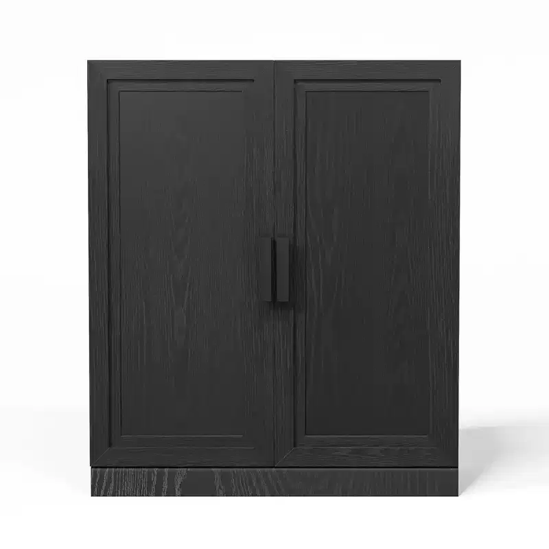 Black Wood Grain Storage Cabinet (36x31x16)