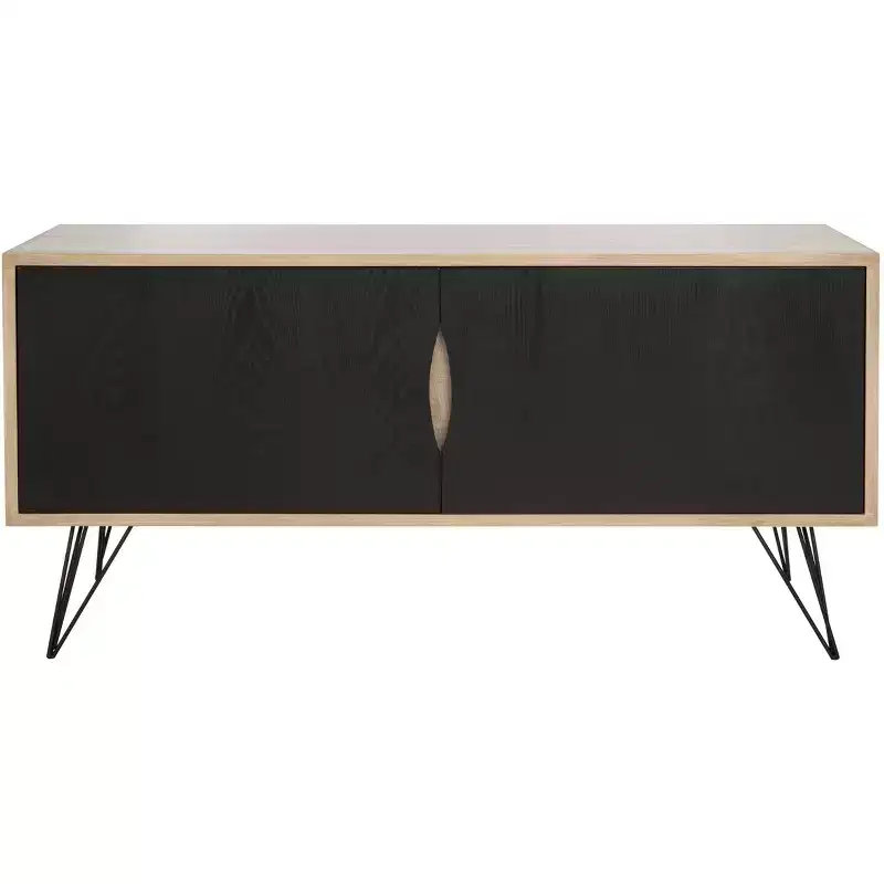 Jeralyn Sideboard - FOX4232 - Light Oak/Black - Safavieh Couture