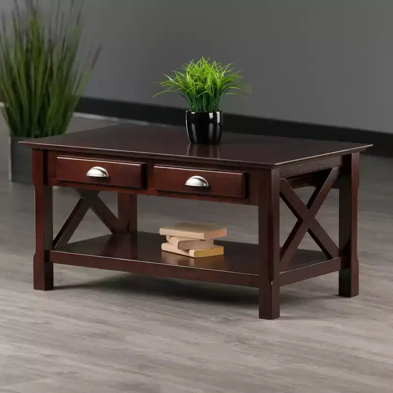 Xola Coffee Table with 2 Drawers - Cappuccino - Winsome