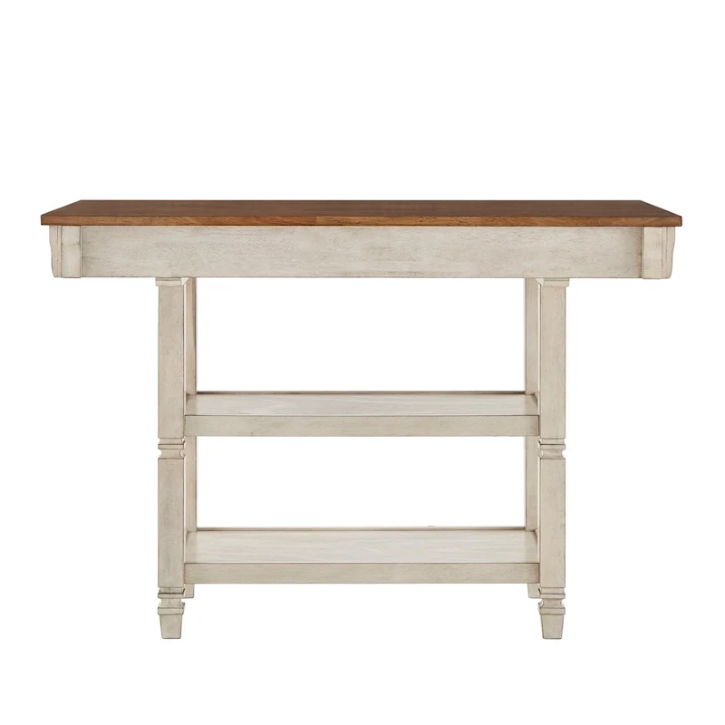 Two-Tone Kitchen Island Buffet with Drawers and Shelves