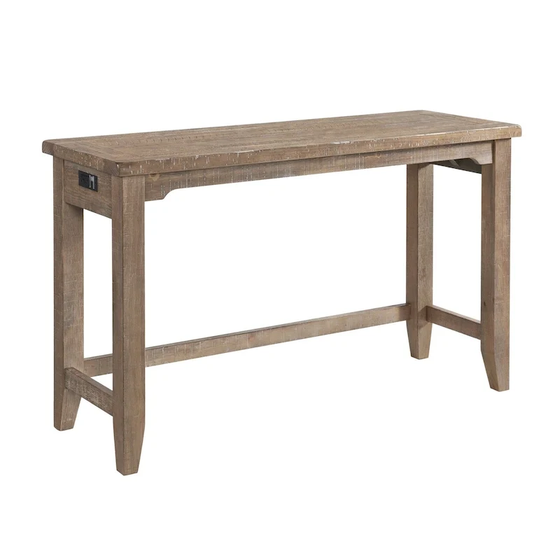 60-Inch Rustic Farmhouse Sofa Bar Table with Storage