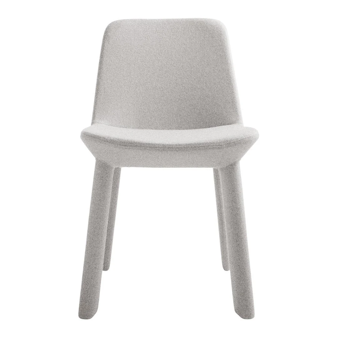 Contemporary Fully Upholstered Foam & Plywood Side Chair with Metal Legs for Dining Room