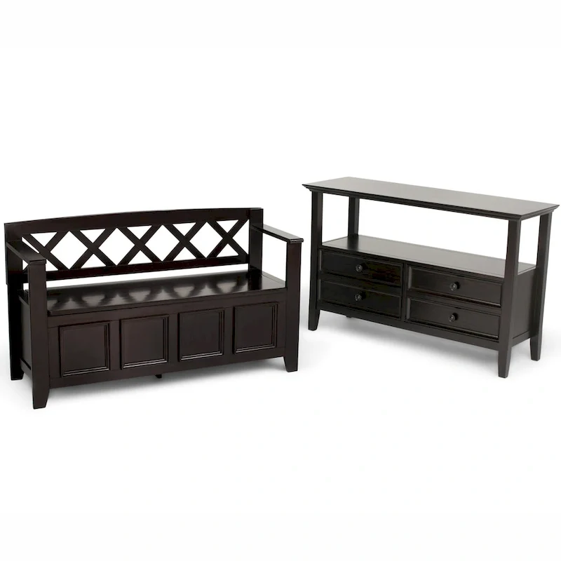 WYNDENHALL Halifax 48 inch Wide Solid Wood Transitional Entryway Bench - 48 Inches wide
