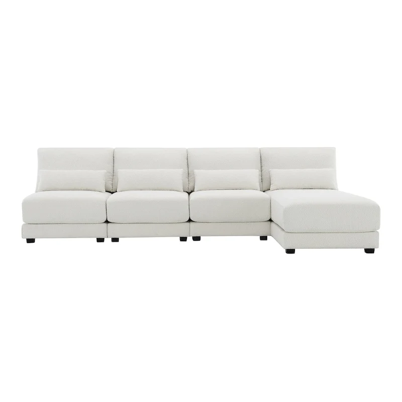 Convertible L-shaped Couch,Wide Seat Sectional Sofa wReversible Chaise