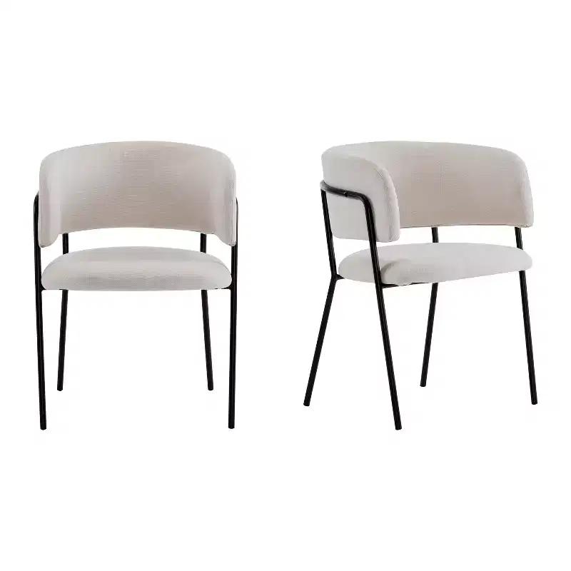 Christopher Knight Home Nest Modern Upholstered Dining Chairs with Metal Frame (Set of 2)