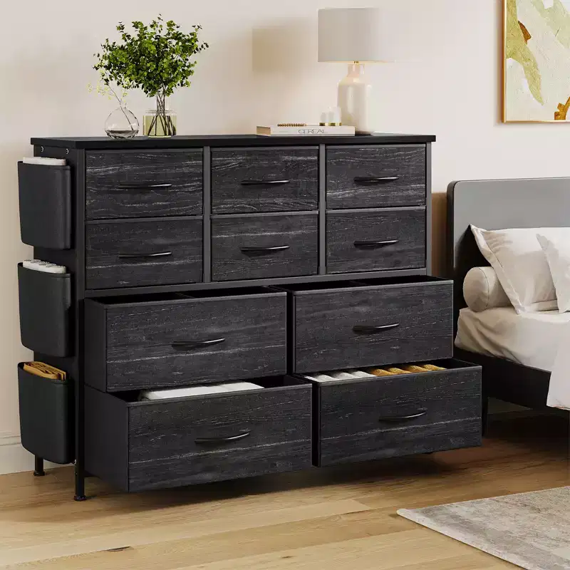 10 Drawers Dresser for Bedroom, Dresser & Chest of Drawers with Fabric Bins, Chests of Drawers Organizer for Closet Hallway Living Room