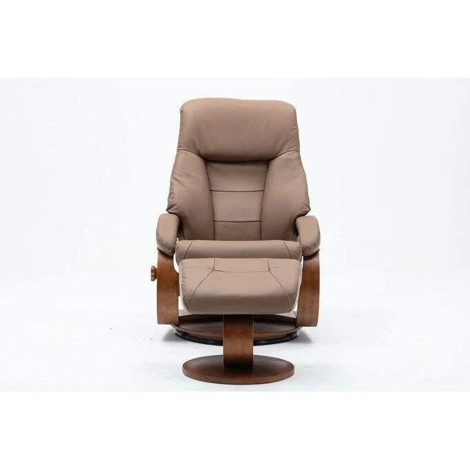 Relax-R Montreal Recliner and Ottoman Top Grain Leather