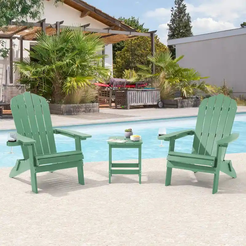 Bonosuki Set of 2 Folding Adirondack Chair Patio Fire Pit Chair