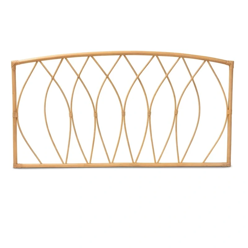 Halia Modern Bohemian Natural Rattan Wall-mountable Headboard-Queen