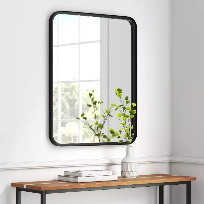 24 x 30 Rectangular Decorative Wall Mirror with Rounded Corners - Threshold