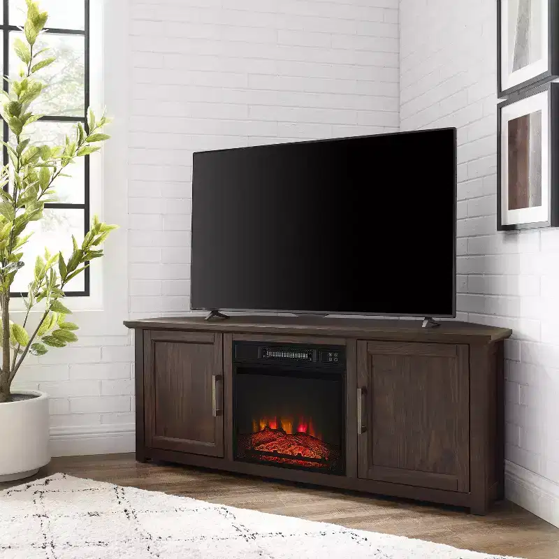 Camden Corner TV Stand for TVs up to 60 with Fireplace - Crosley