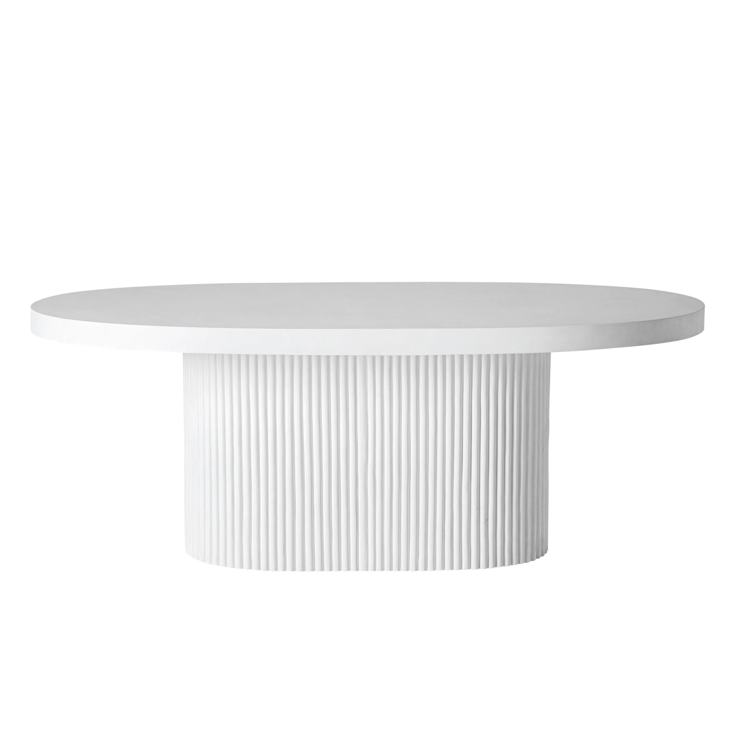 Ripple Curved Aluminium Outdoor Dining Table White 6 Seater