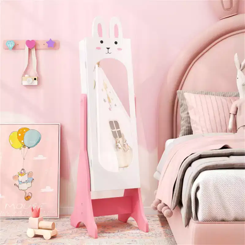 Kids White Vanity Set Princess Makeup Dressing Table And Chair Set With Jewelry Armoire