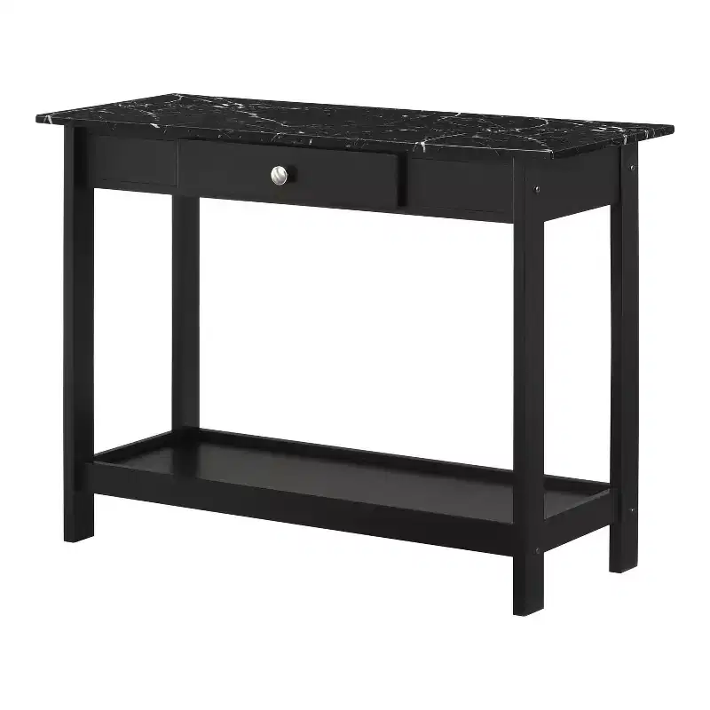Minsay Transitional Faux Marble Top Storage Console Table with Drawer - HOMES: Inside + Out