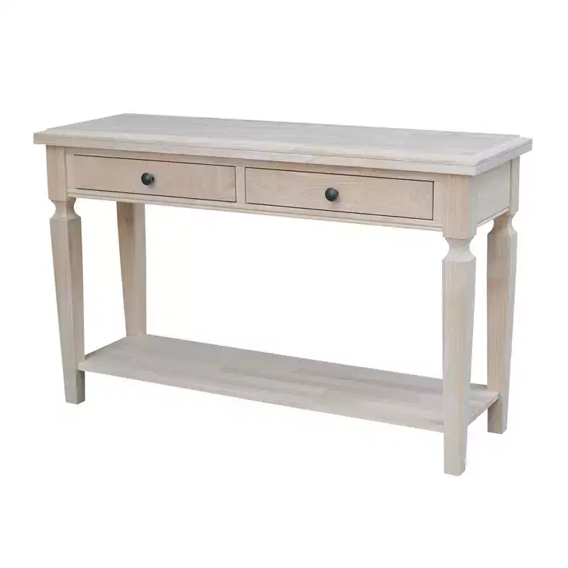 Vista Console and Sofa Table Natural - International Concepts: Durable Parawood, Modern Rectangle Design