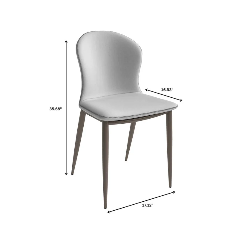 Mosaic Modern Upholstered Fabric Dining Chair with Metal Legs by LeisureMod