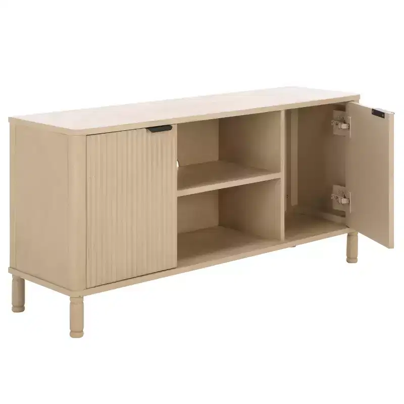 2-Door TV Stand | Desert Brown / Matte Black / Natural | Fits up to 43