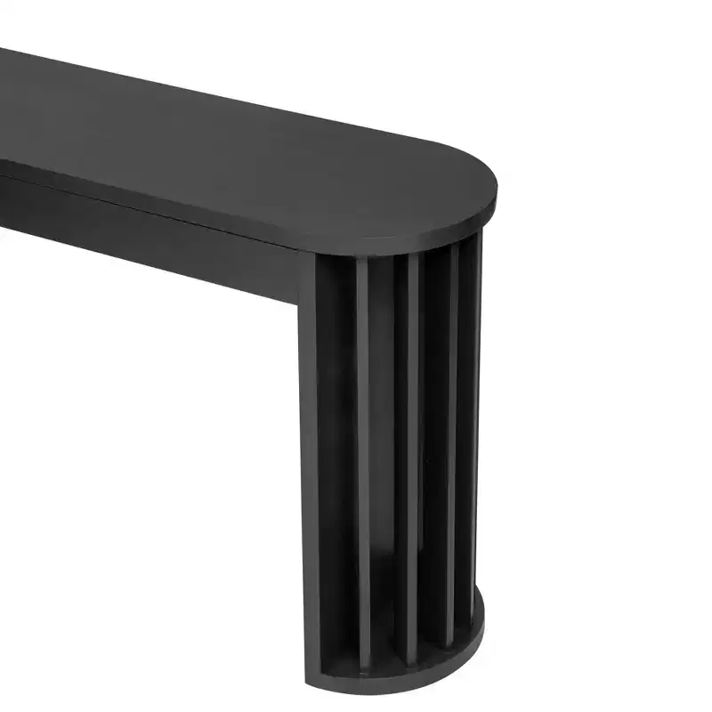 Merax Modern Oval-Edge Console Table with Fan-Shaped Legs