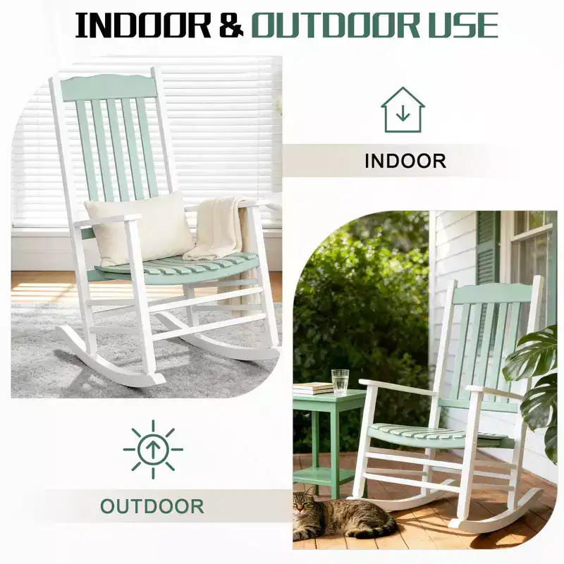 Karl Home | Classic Solid Wood Patio Rocking Chair (Set of 2)