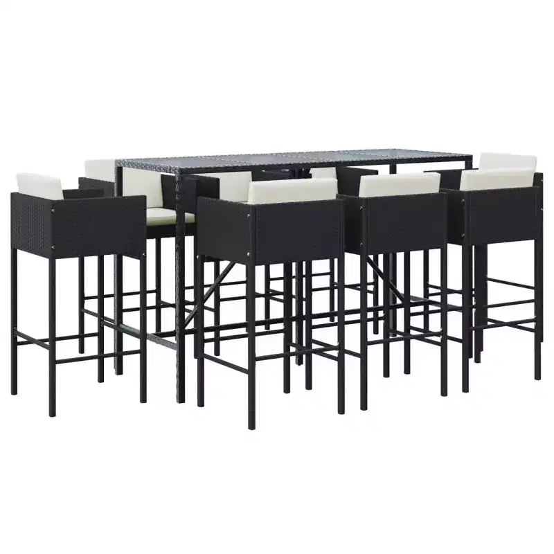 vidaXL Modern Outdoor Garden Bar Set with Cushions in Various Colors