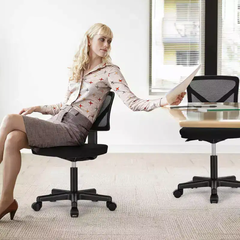 Modern Low-Back Mesh Home Office Desk Chair with Wheels