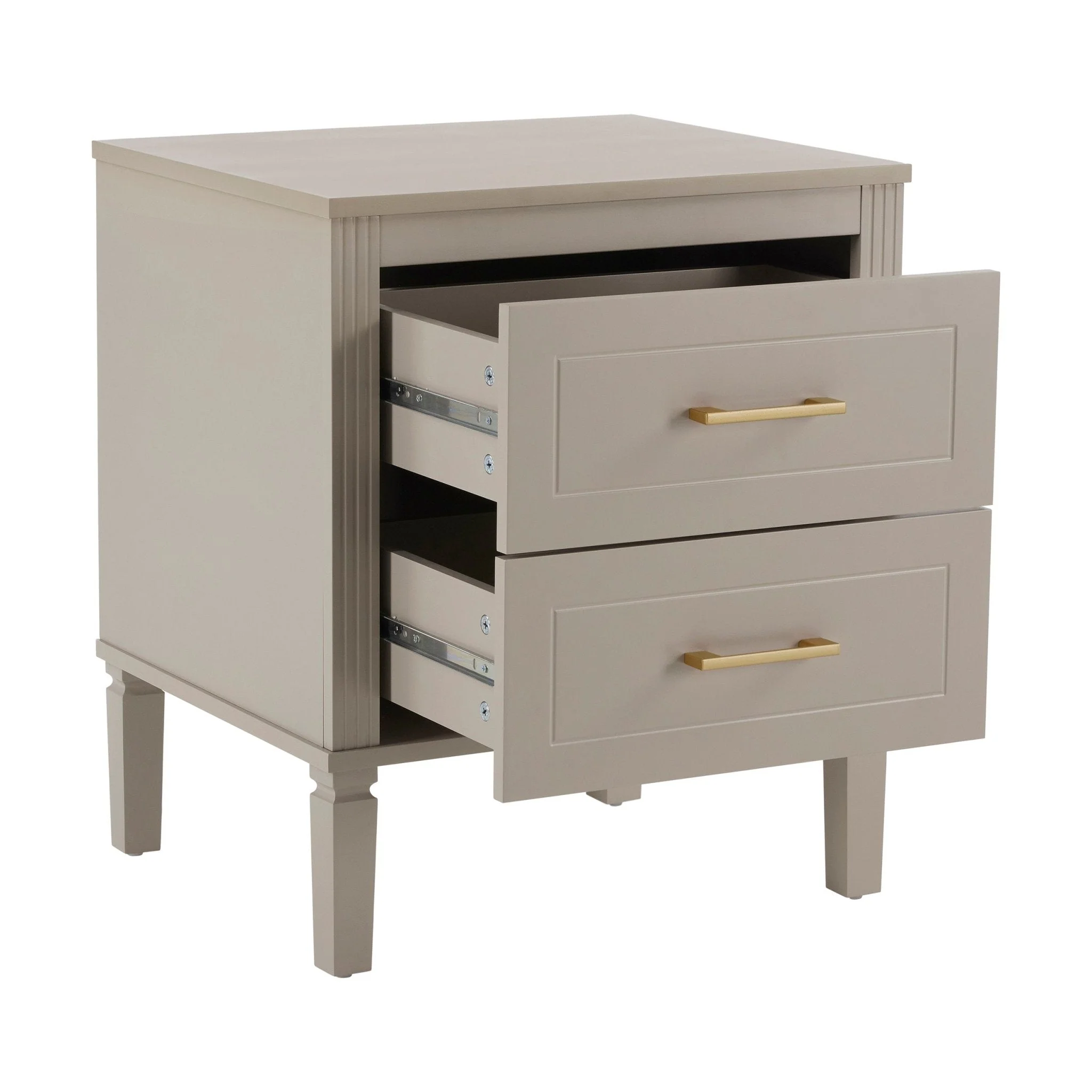 2 Drawer Bedside Table - Taupe